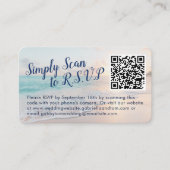 QR Code Hochzeit RSVP Beach Ziel Begleitkarte (Vorderseite)