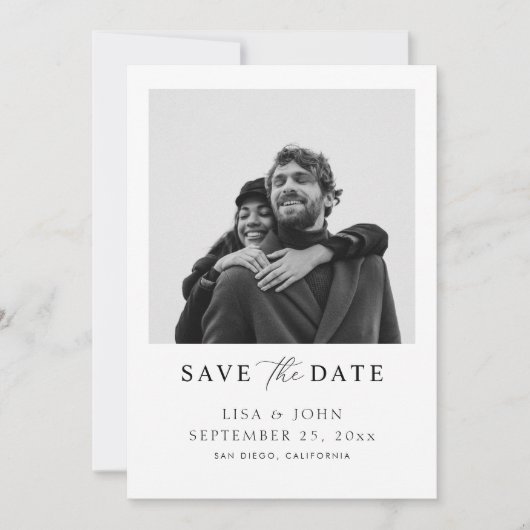 Qr Code Hochzeit Save the Date Foto Einladung (Vorderseite)
