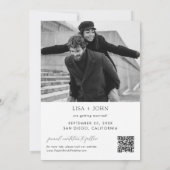 Qr Code Hochzeit Save the Date Foto Einladung (Rückseite)