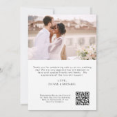 QR Code Hochzeit Vielen Dank Foto Minimalistisch Dankeskarte (Rückseite)