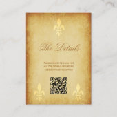 QR CODE Hochzeit Vintager Lilie Begleitkarte (Vorderseite)