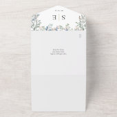 QR-Code-Hochzeit von Blumengrün All In One Einladung (Außenbereich)