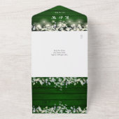 QR-Code-Hochzeit von grünen Holzflorenleuchten All In One Einladung (Außenbereich)