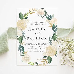 QR-Code Hochzeit von Romantischer Mute-Creme Einladung