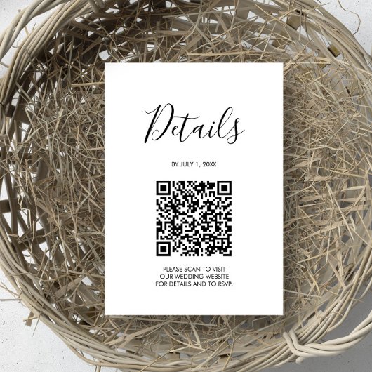 QR-Code Hochzeitdetails - Seite Grün RSVP Karte