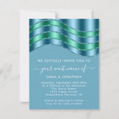 QR-Code Hochzeiten Brautparty Blue Green Aquamarin (Vorderseite)