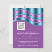 QR Code Hochzeiten Brautparty Lila Violette Aquama (Rückseite)