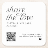 QR Code Hochzeiten Untersetzer teilen die Liebe (Vorderseite)