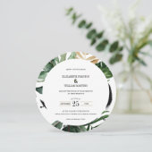 QR-Code-Hochzeitkreis für tropische Wasserfarben Einladung (Stehend Vorderseite)