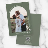 QR Code Hochzeitsangabe Foto Sage Green Save the D Date