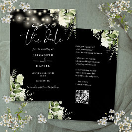 QR-Code Hochzeitscodierung für Schwarz-Weiß-Blumen Save The Date