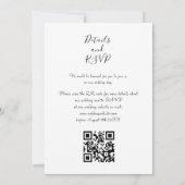QR-Code Hochzeitscodierung für Schwarz-Weiß-Grün Einladung (Rückseite)