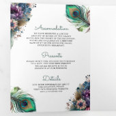 QR-Code Hochzeitscodierung für Wasserfarbenparkgew Dreifach Gefaltete Einladung (Innen Erste Seite)