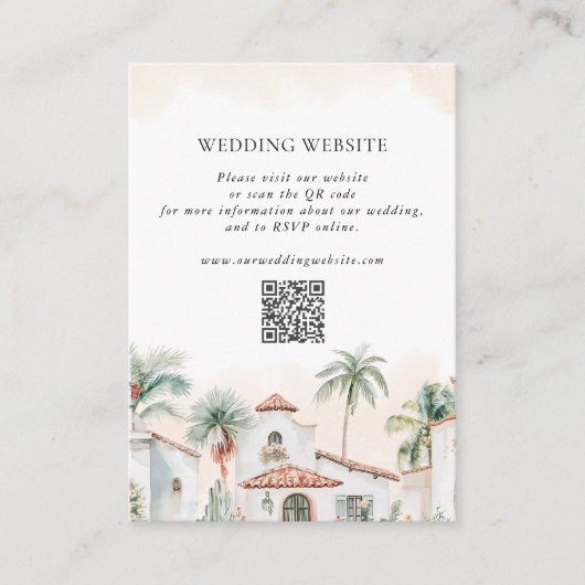 QR Code Hochzeitsdetails für mexikanische Traumdes Begleitkarte (Vorderseite)