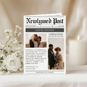 QR-Code-Hochzeitsdetails Zeitung Hochzeit Einladung