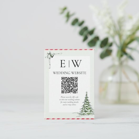 QR Code Hochzeitsempfangskarte Begleitkarte (Stehend Vorderseite)