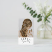 QR-Code-Hochzeitsfriseur-Foto Visitenkarte (Stehend Vorderseite)