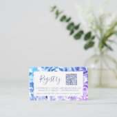 QR-Code Hochzeitsgeschenk Registrierung Aquarellfa Begleitkarte (Stehend Vorderseite)