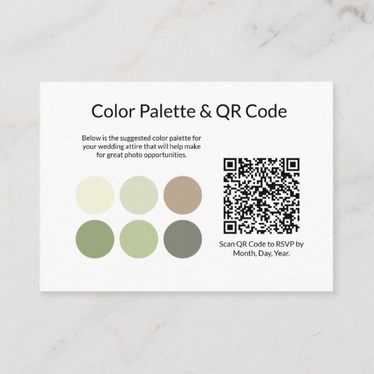 QR Code Hochzeitskarte Begleitkarte (Rückseite)