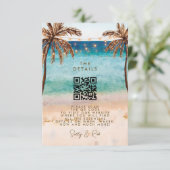 QR Code Hochzeitskarte für Boho Beach Begleitkarte (Stehend Vorderseite)