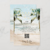 QR Code Hochzeitskarte für Strandpalmen Begleitkarte (Vorne/Hinten)