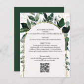 QR-Code Hochzeitskarte, Moderne botanische Begleitkarte (Vorne/Hinten)