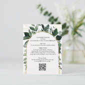 QR-Code Hochzeitskarte, Moderne botanische Begleitkarte (Stehend Vorderseite)