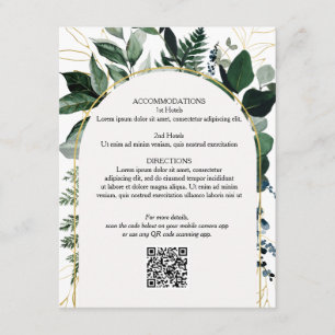 QR-Code Hochzeitskarte, Moderne botanische Begleitkarte