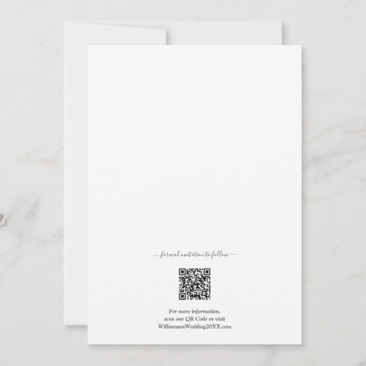 QR-Code Hochzeitskennzeichen-Foto Save The Date (Rückseite)