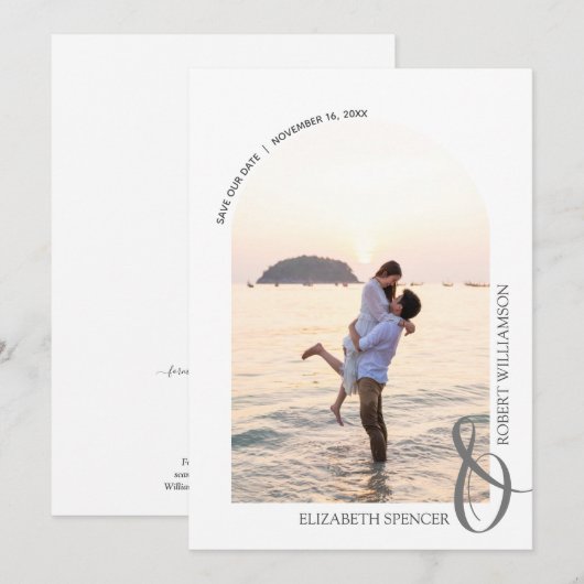 QR-Code Hochzeitskennzeichen-Foto Save The Date (Vorne/Hinten)