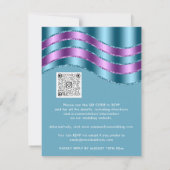 QR-Code Hochzeitskennzeichen Lila Aquamarines Blau (Rückseite)