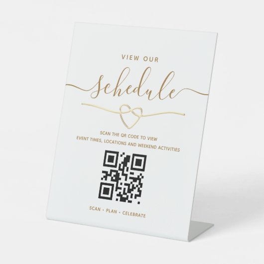 QR-Code-Hochzeitsplan-Tischschild Sockelschild (Vorderseite)
