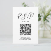 QR-Code HochzeitsrSVP Pink Tropical Enclosure Card RSVP Karte (Stehend Vorderseite)
