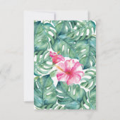 QR-Code HochzeitsrSVP Pink Tropical Enclosure Card RSVP Karte (Rückseite)