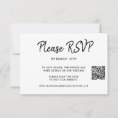 QR CODE Hochzeitsseite online Antwort RSVP Karte (Vorderseite)