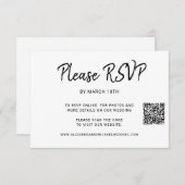 QR CODE Hochzeitsseite online Antwort RSVP Karte (Vorne/Hinten)