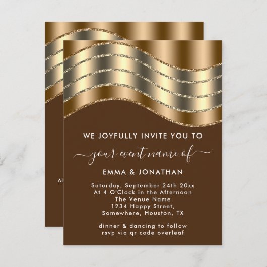 QR-Code Hochzeitsstift Brautparty Grün braun (Vorne/Hinten)