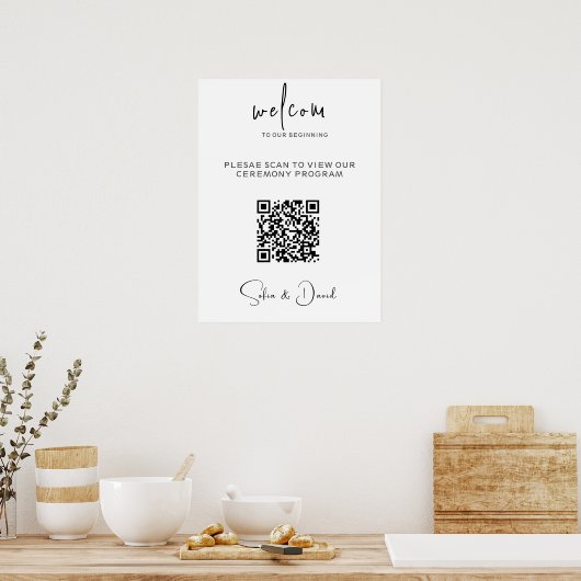 QR-Code-Hochzeitsvorgabe,Scannable Wedding Poster (Küche)