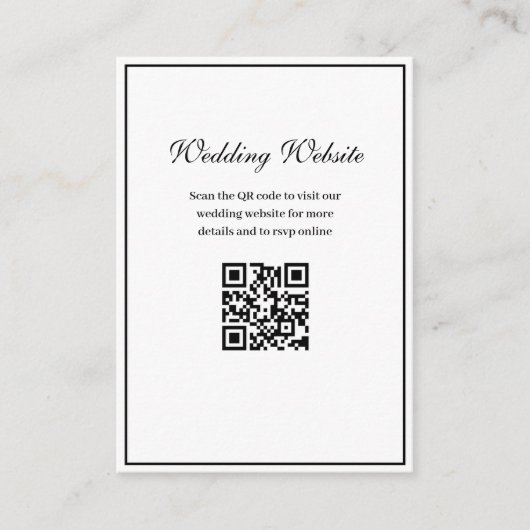 QR-Code-Hochzeitswebsite Begleitkarte (Vorderseite)