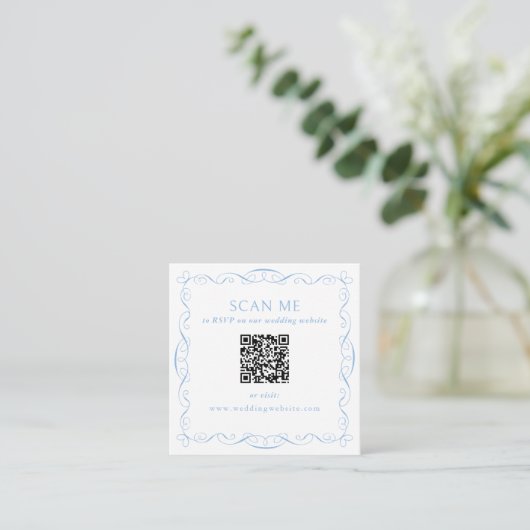 QR-Code-Hochzeitswebsite Begleitkarte (Stehend Vorderseite)