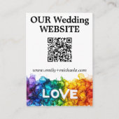 🌈 QR-Code Hochzeitswebsite LGBTQ mit Liebe bemalt Begleitkarte (Vorderseite)