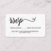 QR-Code Hochzeitswebsite Sitzplätze reserviert Min Begleitkarte (Vorderseite)