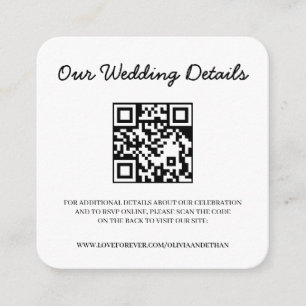QR-Code-Hochzeitswebsite und RSVP-Beilagekarte Begleitkarte