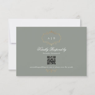 QR CODE Hochzeitswebsite zum Goldmedaille RSVP Karte