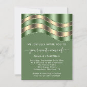 QR-Code Hochzeitszettel Brautparty Minze Grün Gold (Vorderseite)