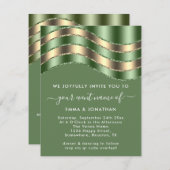 QR-Code Hochzeitszettel Brautparty Minze Grün Gold (Vorne/Hinten)