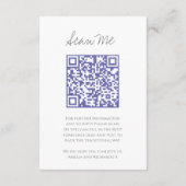 QR-Code Hochzeitwebsite monogramm blaue Scan Antwo Begleitkarte (Rückseite)