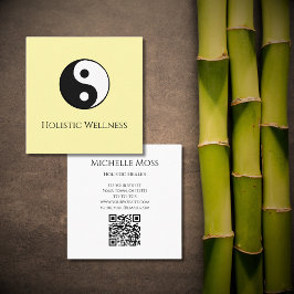 QR-Code Holistic Healer Simple Yin Yang-Symbol Quadratische Visitenkarte
