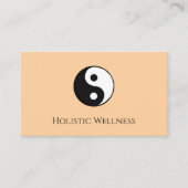 QR-Code Holistic Healer Wellness Yin Yang Peach Visitenkarte (Vorderseite)