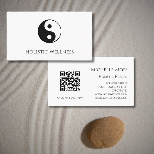 QR-Code Holistic Healer Wellness Yin Yang Visitenkarte